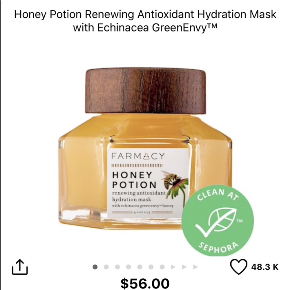 Farmacy Honey Potion Renewing Antioxidant Hydration Mask Large 4.1 Oz NIB